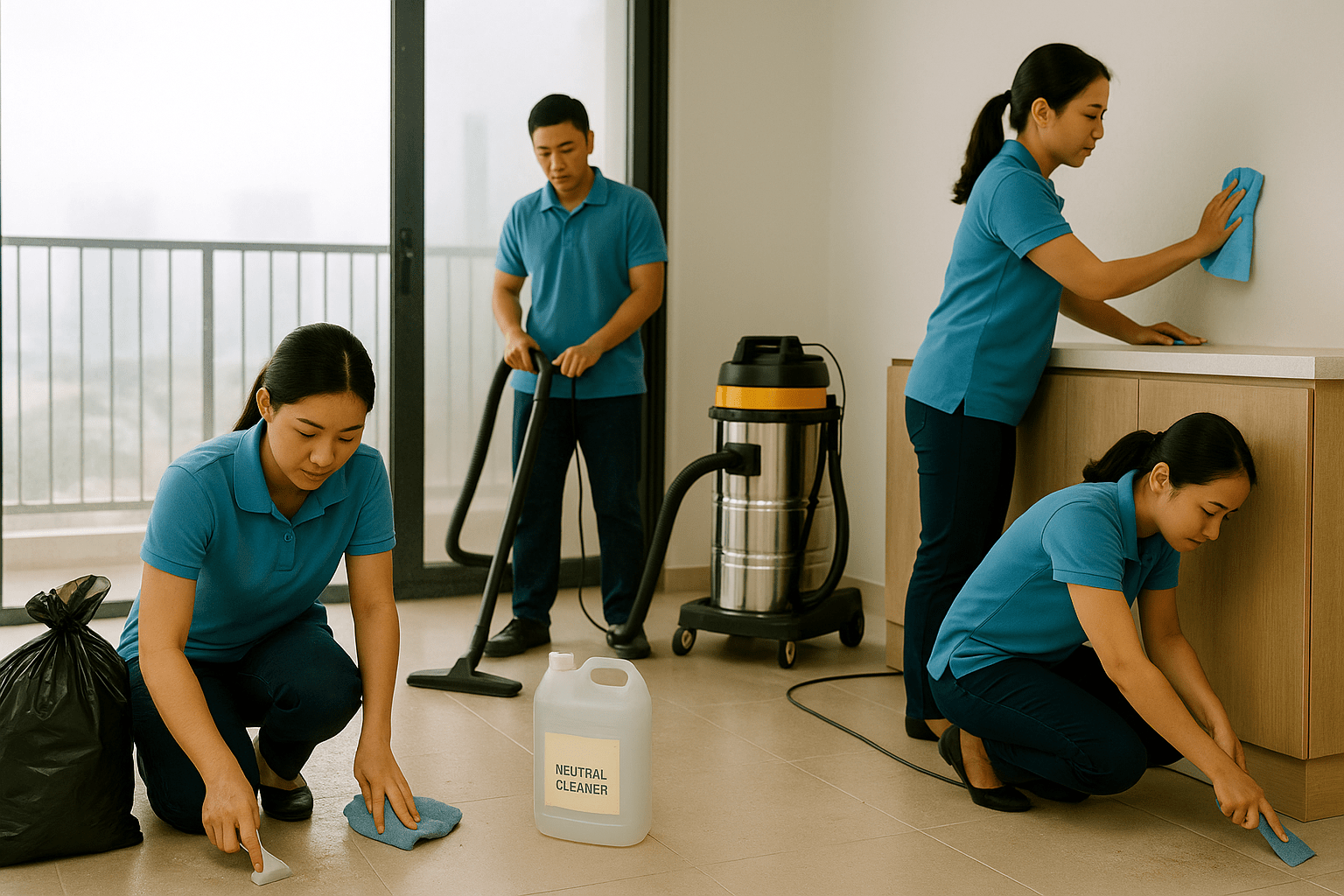 Vệ sinh công nghiệp Cà Mau làm sạch căn hộ mới