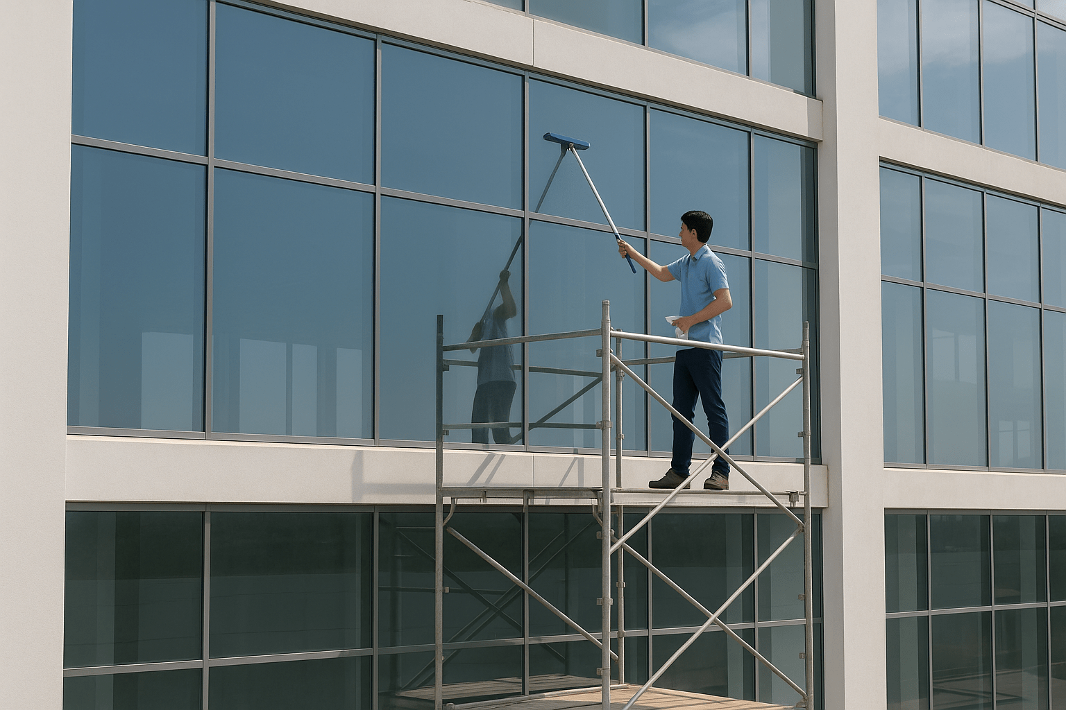 Vệ sinh công nghiệp Cần Thơ làm sạch kính ngoại thất