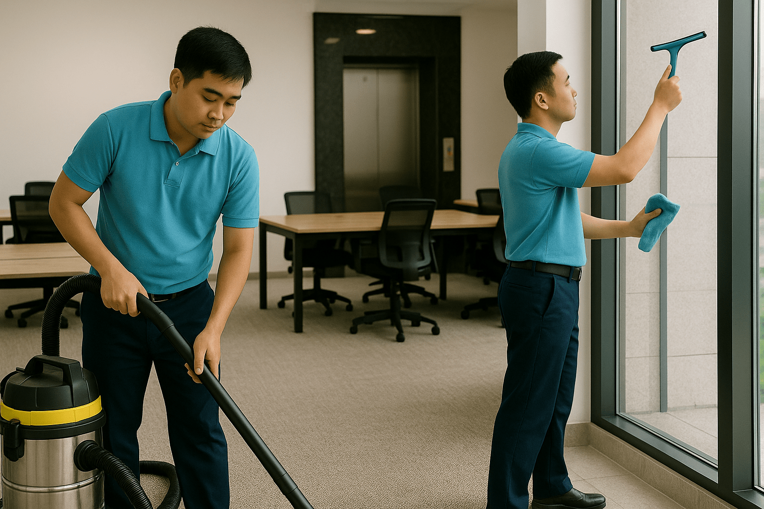 Vệ sinh công nghiệp Hà Nam làm sạch sàn và kính