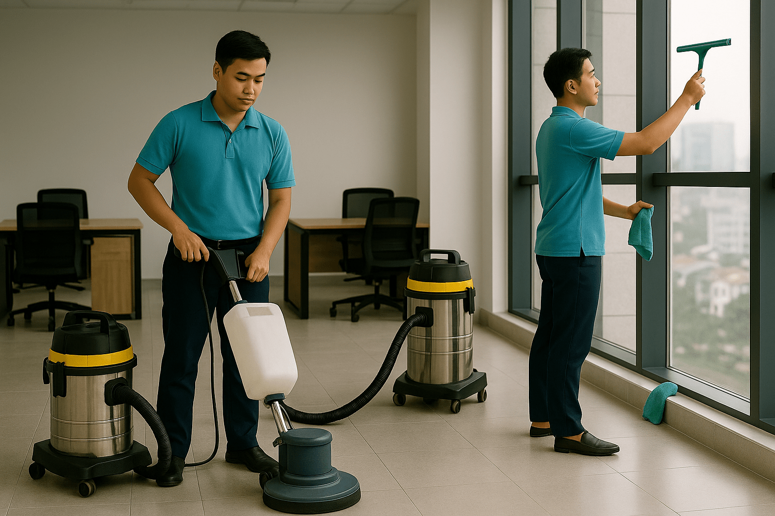 Vệ sinh công nghiệp Hà Nam làm sạch sàn và kính