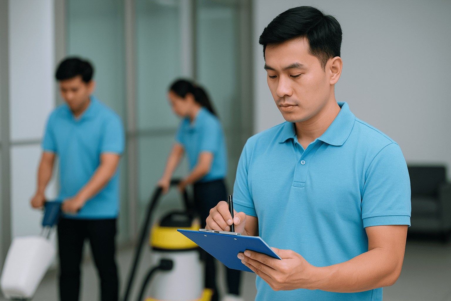 Vệ sinh công nghiệp TPHCM kiểm tra checklist đội Đông Dương Clean