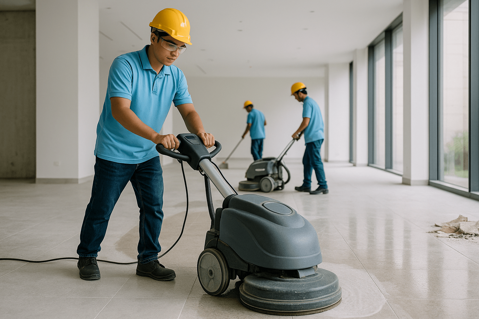 Vệ sinh công nghiệp TPHCM máy chà sàn sau xây dựng
