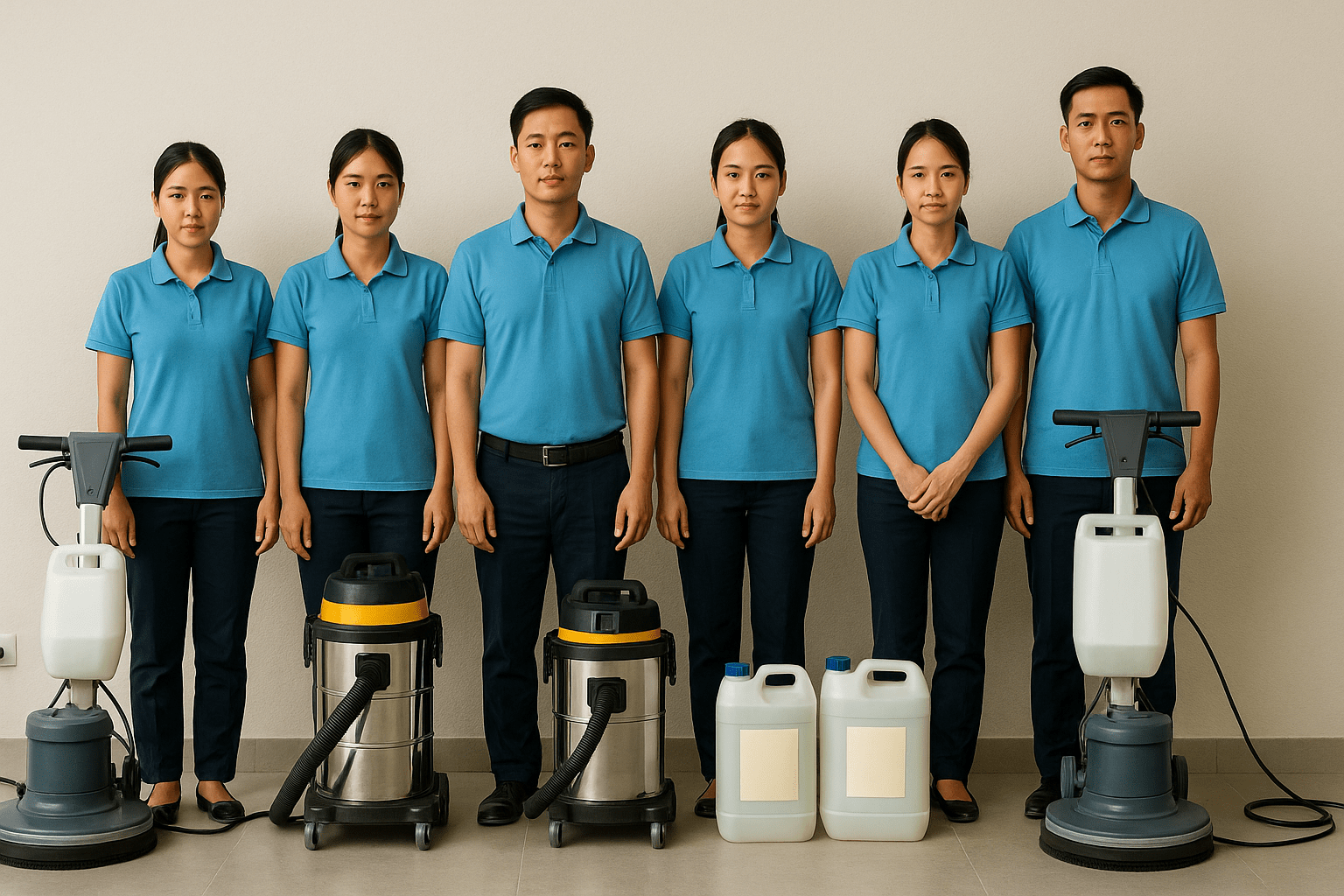 Vệ sinh công nghiệp Cần Thơ đội ngũ và thiết bị đầy đủ